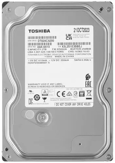 

Жесткий диск 2TB SATA 6Gb/s Toshiba DT02ACA200 DT02 3.5" 7200rpm 256MB, DT02ACA200