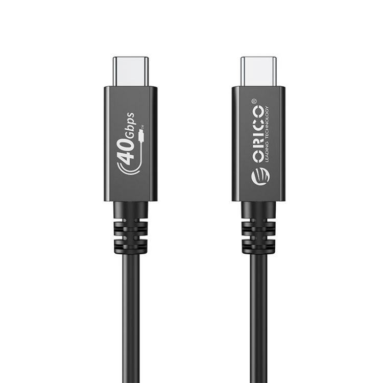 Кабель интерфейсный Orico U4A08-BK-BP USB 4.0, Type-C - Type-C, 0.8 м, Orico U4A08, черный