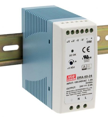 

Преобразователь AC-DC сетевой Mean Well DRA-60-24, DRA-60-24