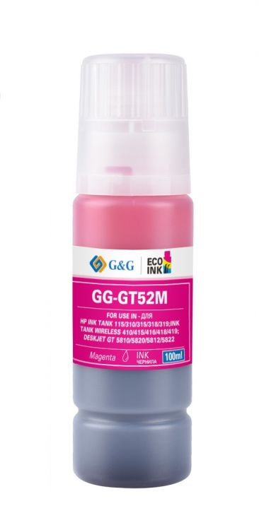 Чернила G&G GG-GT52M пурпурные для HP DeskJet GT 5810/5820/5812/5822 100 ml