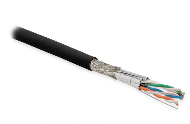 

Кабель витая пара F/UTP 6а кат. 4 пары Hyperline SFTP4-C6A-S23-OUT-PE-BK-500 23AWG(0.57 мм), медь, одножильный (solid), внешний, PE, чёрный, уп/500м, SFTP4-C6A-S23-OUT-PE-BK-500