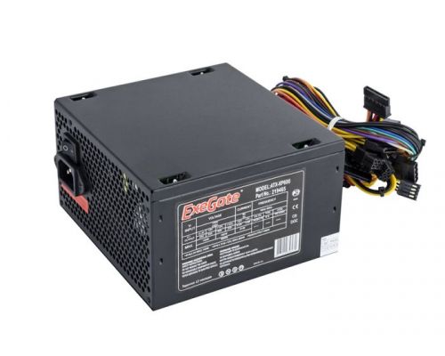 Блок питания ATX Exegate XP600 EX219465RUS-S 600W, SC, black, 12cm fan, 24p+4p, 6/8p PCI-E, 3*SATA,