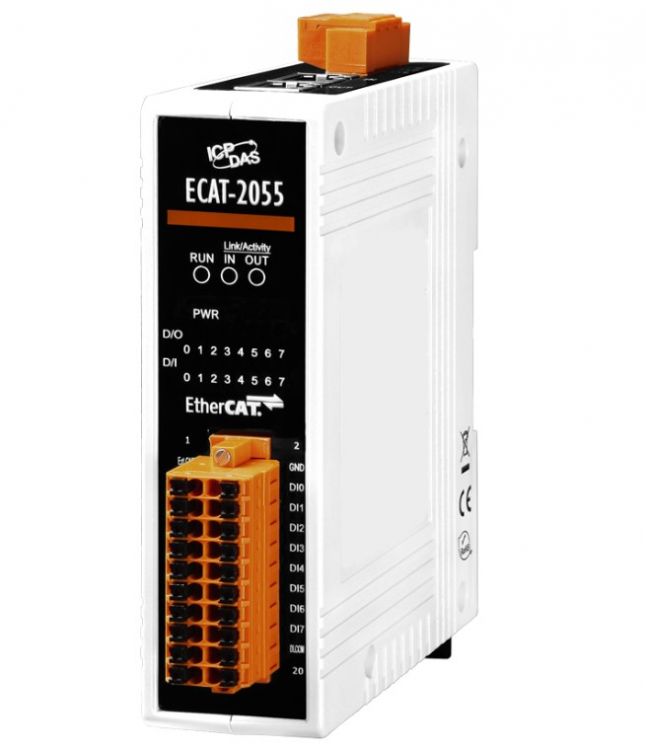 

Модуль ICP DAS ECAT-2055 EtherCAT Slave I/O Module with Isolated 8-ch DO and 8-ch DI (RoHS), ECAT-2055