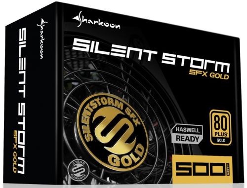 Блок питания Sharkoon SilentStorm SFX 500 Gold 500W SFX-GLD-500 500 Вт, 80 mm fan, 80 Plus Bronze, чёрный - фото 1