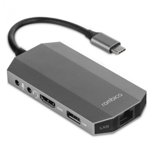 Концентратор Rombica TC-00095 HDMI, 2*USB 3.0, USB-С, mini Jack (3.5 мм)