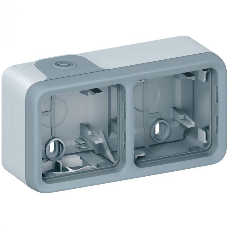 

Коробка Legrand 069672 PLEXO наружная 2 поста IP55 горизонтальная серая, 069672