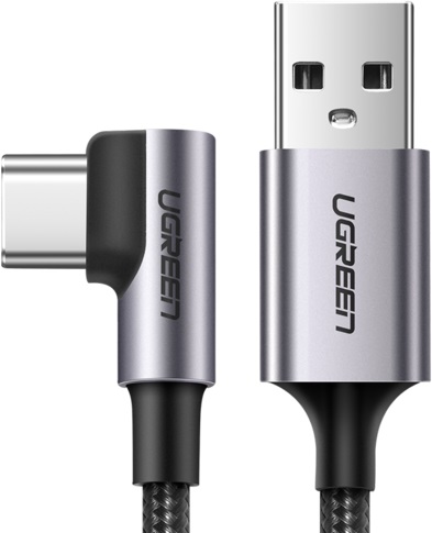 

Кабель UGREEN US284 50942_ USB-C Male/USB2.0 A Male 3A Data, угловой, 2м, space gray, US284