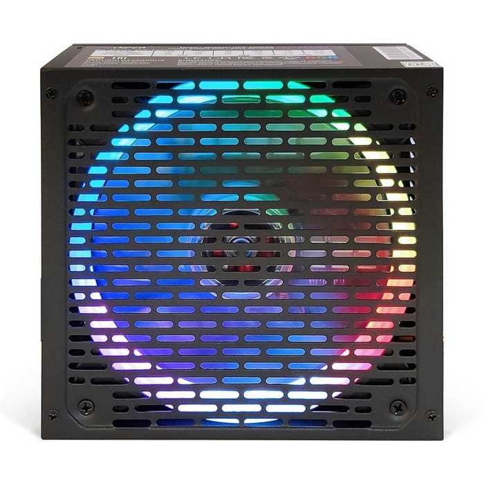 

Блок питания ATX HIPER HPB-650RGB 650W, ActivePFC, RGB 140mm fan, black, BOX, HPB-650RGB