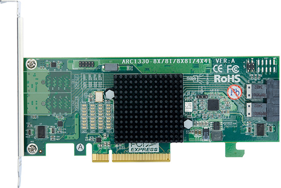 цена Контроллер Areca ARC-1330-8i PCIe 3.0 x8 LP, SAS/SATA 12G, HBA, 8port (2*int SFF8643), RTL