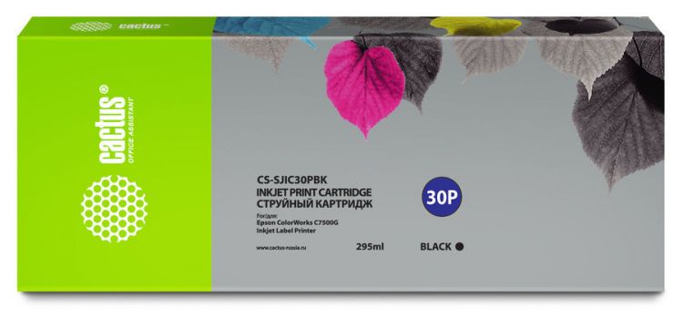 

Картридж Cactus CS-SJIC30PBK черный (295мл) для Epson ColorWorks TM-C7500G, CS-SJIC30PBK