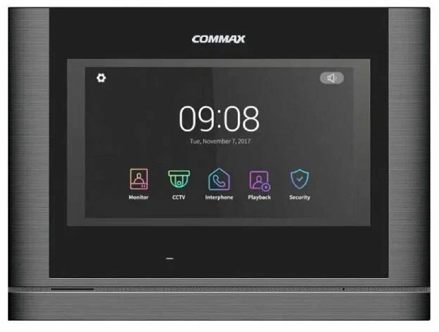 Видеодомофон COMMAX CDV-1024MA сенсорный экран 10.1 TFT LCD (1024х600); AHD 2Mp; до 2-х вызывных панелей, цвет тёмное серебро