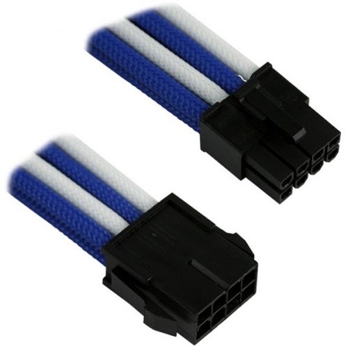 Удлинитель Nanoxia NX8PE3EBW 8-pin PCI-E, 30см, индивидуальная оплетка, синий/белый