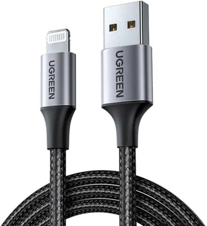 

Кабель UGREEN US199 60158 Lightning / USB Alu, 2м, черный, US199