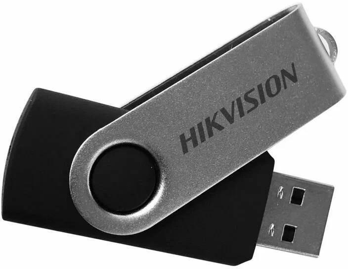 Накопитель USB 2.0 16GB HIKVISION HS-USB-M200S/16G M200, брелок для переноса данных, серебристый/чёрный