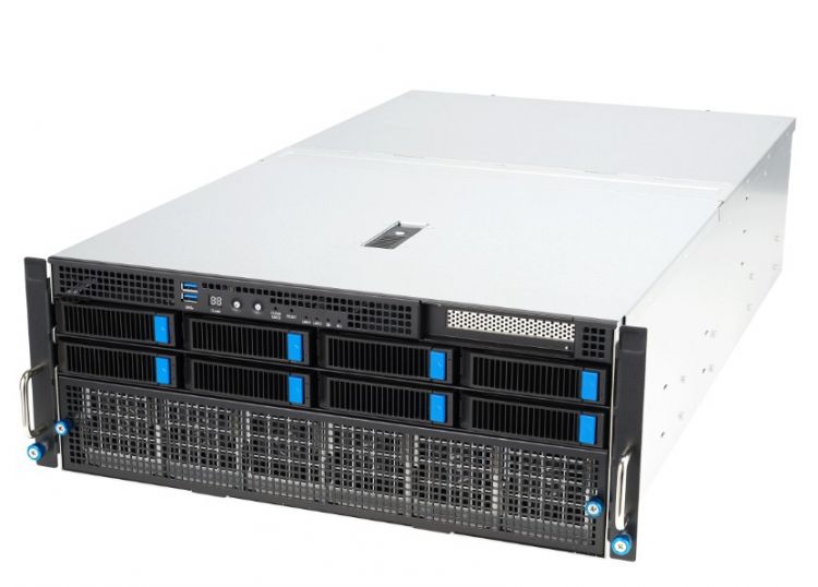 Серверная платформа 4U ASUS ESC8000A-E12 90SF02H2-M001J0 (2*SP5, 24*DDR5 (4800), 8*3.5 HS, M.2, 8*PCIE, 2*10Glan, Mlan, 4*3000W, VGA, COM, 2*USB 3.2) серверная платформа 2u gigabyte r282 n81 2 lga4189 c621a 32 ddr4 3200 8 2 5 nvme sata sas hs 16 2 5 sata sas hs 8 pcie 2 glan mlan vga 4