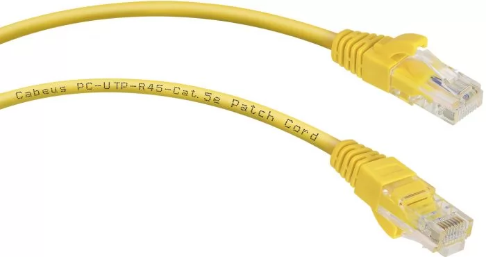 Cabeus PC-UTP-RJ45-Cat.5e-0.5m-YL