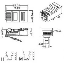 Hyperline PLUG-8P8C-U-C6-100