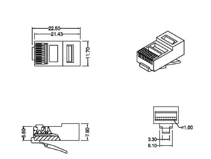 фото Hyperline PLUG-10P10C-U-06-10