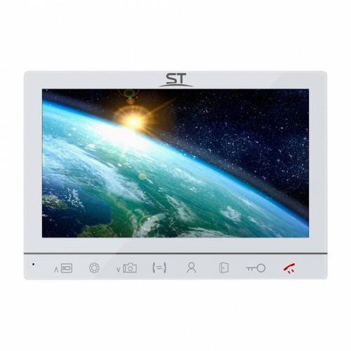 Монитор Space Technology ST-M200/10 (S/SD) БЕЛЫЙ видеодомофона, 10” TFT LCD, цветной, 1024*600, CVBS