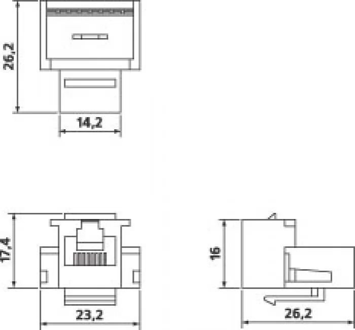 Hyperline KJ1-6P6C-C2-90-WH