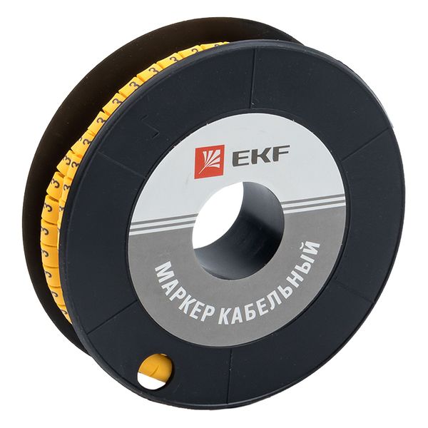 

Маркер на кабель EKF plc-KM-1.5-3 1,5 мм2 "3" (1000 шт.) (ЕС-0), plc-KM-1.5-3