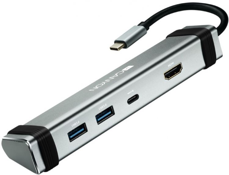 

Док-станция Canyon DS-3 CNS-TDS03DG USB Type-C, 2*USB 3.0 Type-A, USB Type-C, серый, DS-3