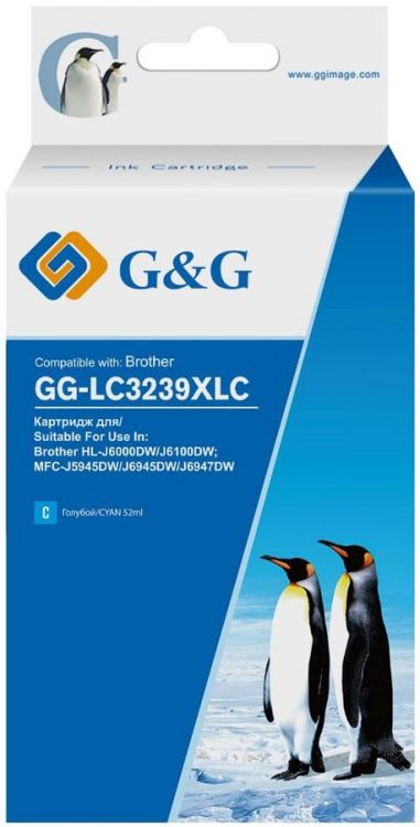 Картридж G&G GG-LC3239XLC струйный голубой (52мл) для Brother HL-J6000DW/J6100DW