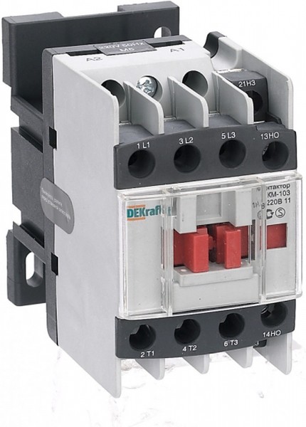 

Контактор DEKraft 22112DEK 18А 110В АС3 1НО+1НЗ КМ-103, 22112DEK