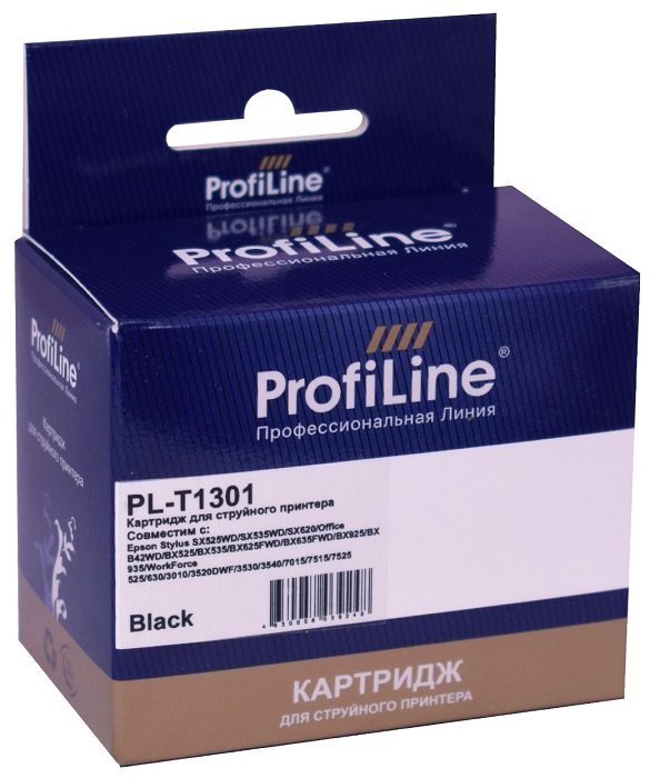 Картридж ProfiLine PL_T1301_BK струйный для принтеров Epson Stylus SX525WD/SX535WD/Stylus Office B42WD/BX625FWD/WorkForce 3520DWF/7015/7515/7525 с чер