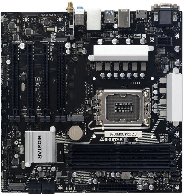 

Материнская плата mATX Biostar B760MXC PRO (LGA1700, 4*DDR5(3200), 8*SATA RAID, 2*M.2, 4*PCIe, 2.5Glan, VGA, HDMI, 2*USB 2.0, 4*USB 3.0), B760MXC PRO