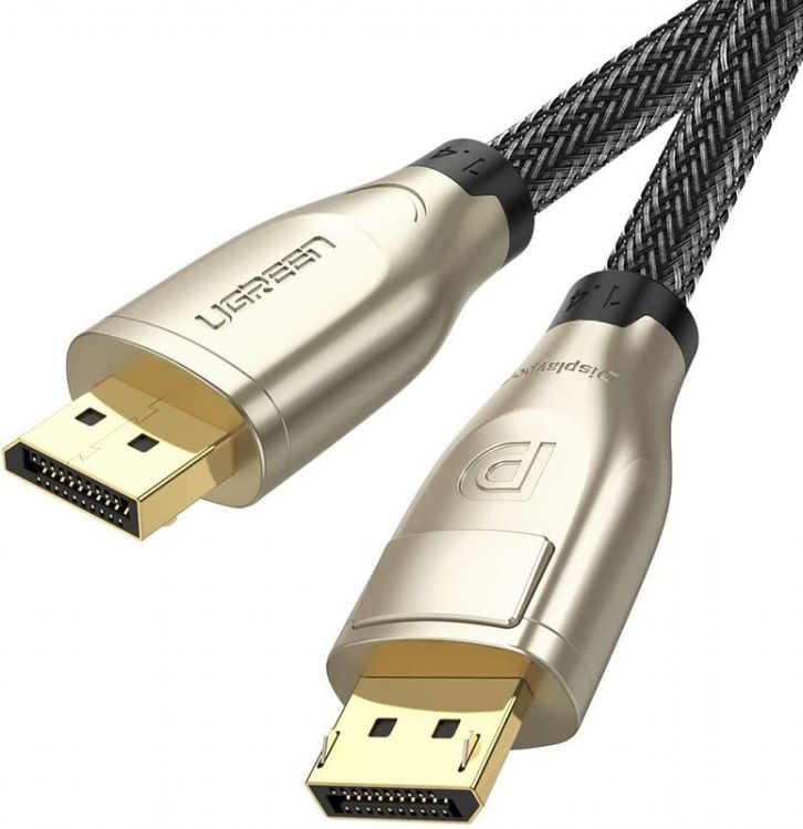 

Кабель интерфейсный DisplayPort- DisplayPort UGREEN 60842_ 1.4 M/M zinc alloy shell в оплетке, 1 м, черный, 60842_