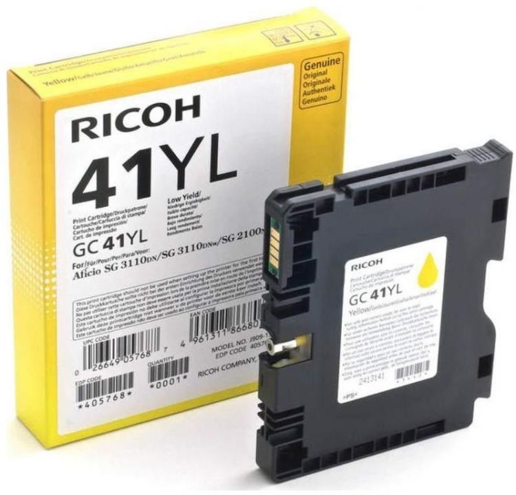 

Картридж гелевый Ricoh тип GC 41YL 405768 желтый (600 страниц) для Aficio SG 2100N/3110DN/3110DNw/ 3110DNw/3100SNw/3110SFNw, тип GC 41YL