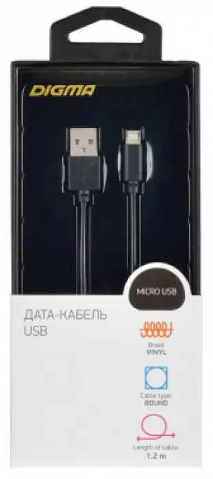 Digma MicroUSB-1.2m-BLK