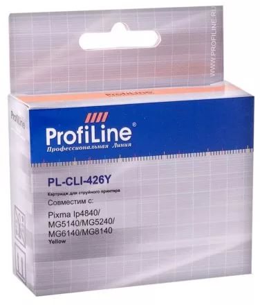 

Картридж струйный ProfiLine PL-CLI-426Y-Y PL-CLI-426Y с чипом для принтеров Canon Pixma IP4840/MG5140/MG5240/MG6140/MG8140 Yellow водн ProfiLine, PL-CLI-426Y-Y