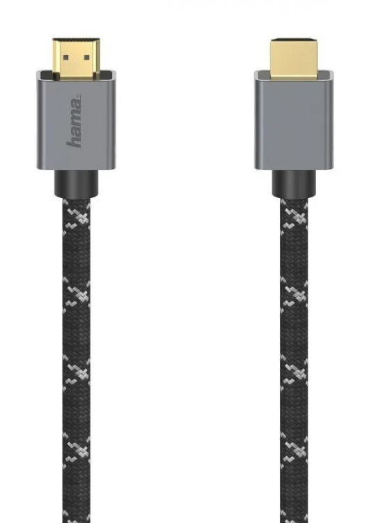 

Кабель интерфейсный HAMA 00200504 Ultra High Speed HDMI 8K HDMI (m)/HDMI (m) 2м. позолоч.конт. Серый, 00200504