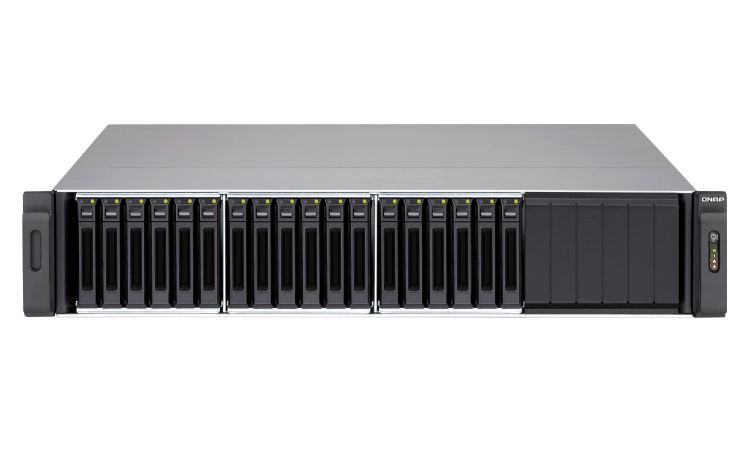 Сетевой RAID-накопитель QNAP SS-EC1879U-SAS-RP с восемнадцатью отсеками для жестких дисков 2,5 SAS/SATA в стоечном исполнении с двумя блоками питания