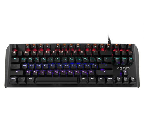 Клавиатура CBR KB 882 Armor механическая игровая, USB, 87 кл., свитчи Outemu Blue, Anti-Ghosting, N-key rollover, подсветка, 60 млн. наж., прорезин. н