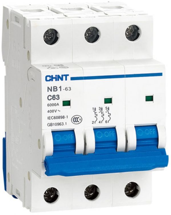 

Автоматический выключатель модульный CHINT 179705 3P, тип характеристики C, 32A, 6kA, NB1-63 (R), 179705