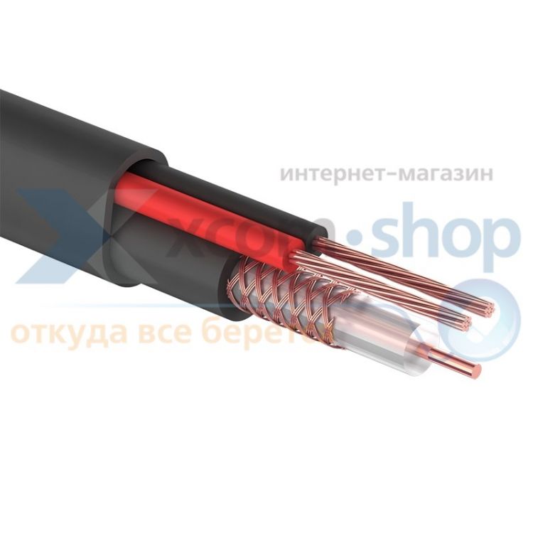 Кабель Rexant КВК-П-2 + 2х0,75мм², 200м., черный, OUTDOOR 01-4105