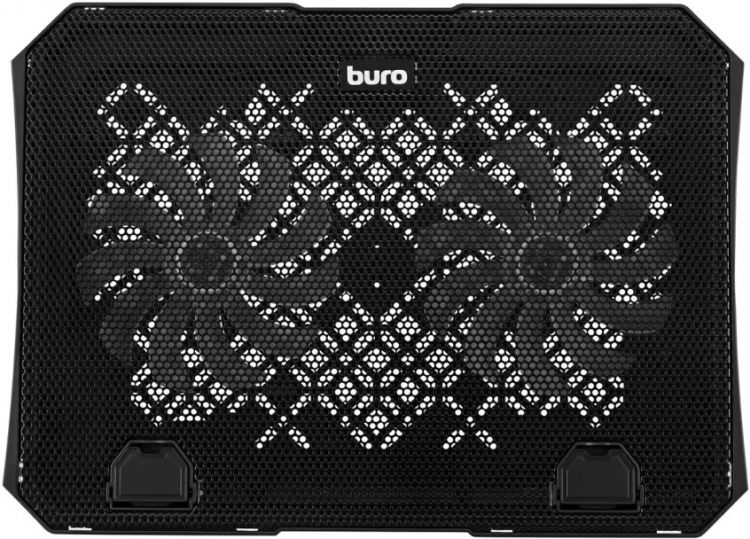 Подставка для ноутбука с охлаждением Buro BU-LCP150-B212 для ноутбука 15" 74.35дБ 1xUSB 2x 140ммFAN 480г металлическая сетка/пластик черный (1914406)