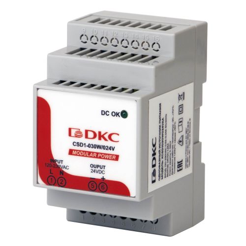Источник питания DKC XCSD1030W012VAA однофазный, 30Вт, 4-2А, 12(5-15)В, MODULAR POWER