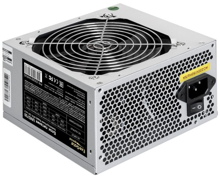 Блок питания ATX Exegate EX292164RUS-PC 750W, 120mm fan, кабель 220V