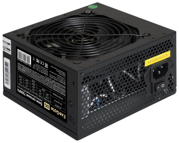 Блок питания ATX Exegate EX292180RUS-S 750W, 120mm fan, кабель 220V с защитой от выдергивания