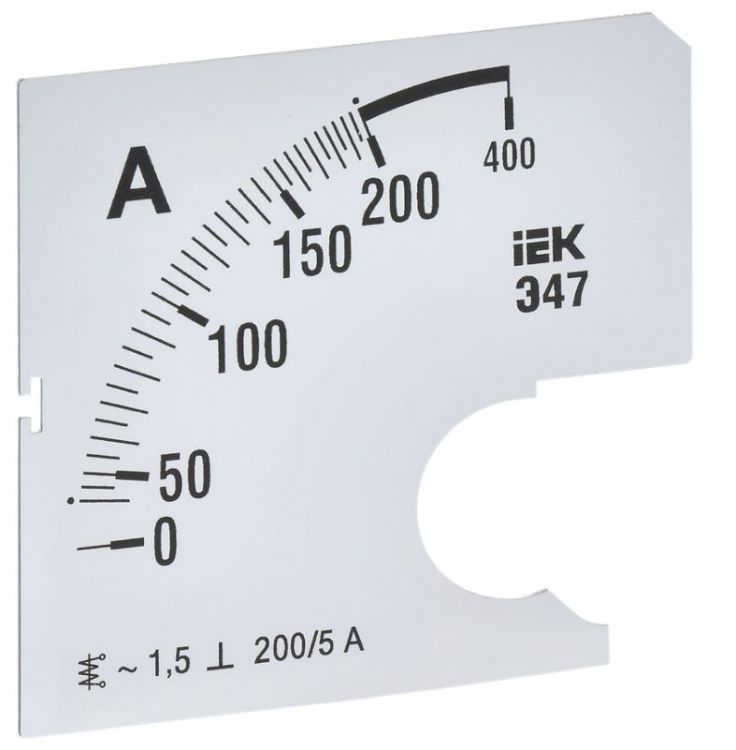 

Шкала сменная IEK IPA10D-SC-0200 для амперметра Э47 200/5А-1,5 72х72мм, IPA10D-SC-0200