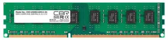 

Модуль памяти DDR3 8GB CBR CD3-US08G16M11-01 PC3-12800, 1600MHz, CL11, 1.5V, CD3-US08G16M11-01