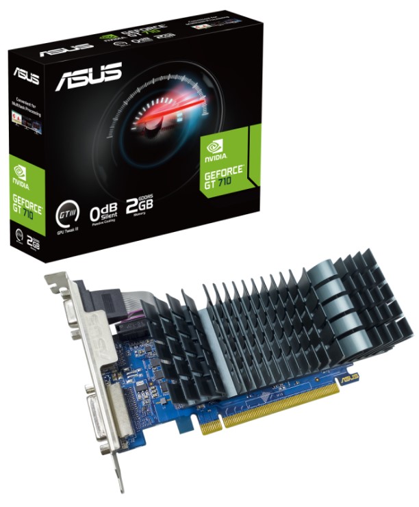 Видеокарта PCI-E ASUS GeForce GT 710 (GT710-SL-2GD5-BRK-EVO) 2GB GDDR5 64bit 954/5012MHz 28nm HDMI/VGA/DVI-D