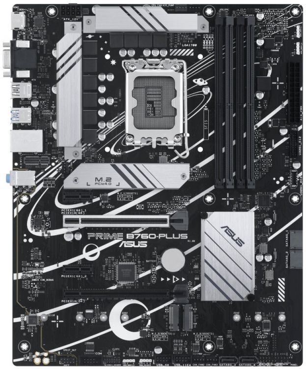 Материнская плата ATX ASUS PRIME B760-PLUS 90MB1EF0-M1EAY0 (LGA1700, B760, 4*DDR5 (7200), 4*SATA 6G RAID, 3*M.2, 3*PCIE, 2.5Glan, VGA, DP, USB Type-C,