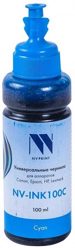 

Чернила NVP NV-INK100CC Cyan универсальные на водной основе для аппаратов Canon (100 ml), NV-INK100CC