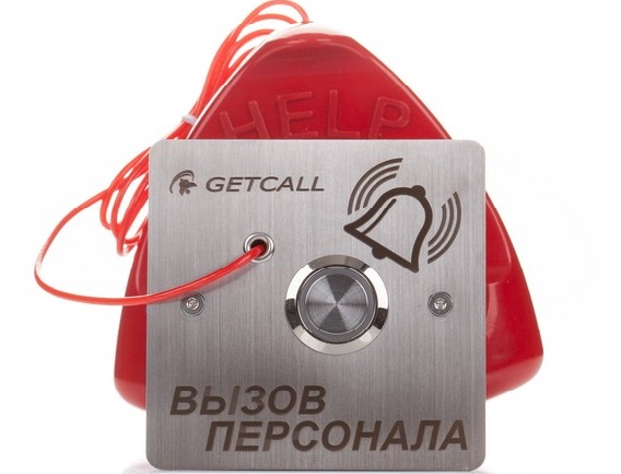 Кнопка GETCALL GC-0423B1 проводная влагозащищенная со шнуром - фото 1