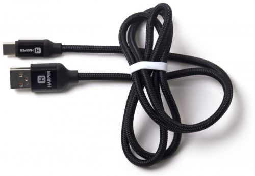 Кабель Harper BRCH-710 BLACK USB - TYPE C, 1м, зарядка устройства до 2х ампер, цвет черный